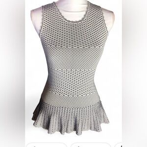 Torn by Ronny Kobo Black and White Peplum Blouse